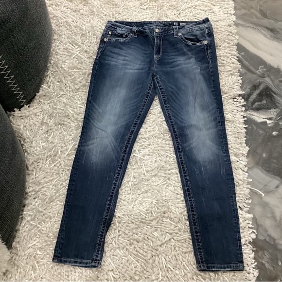 Miss Me Blue Skinny Jeans - Size 33 - Picture 2 of 7